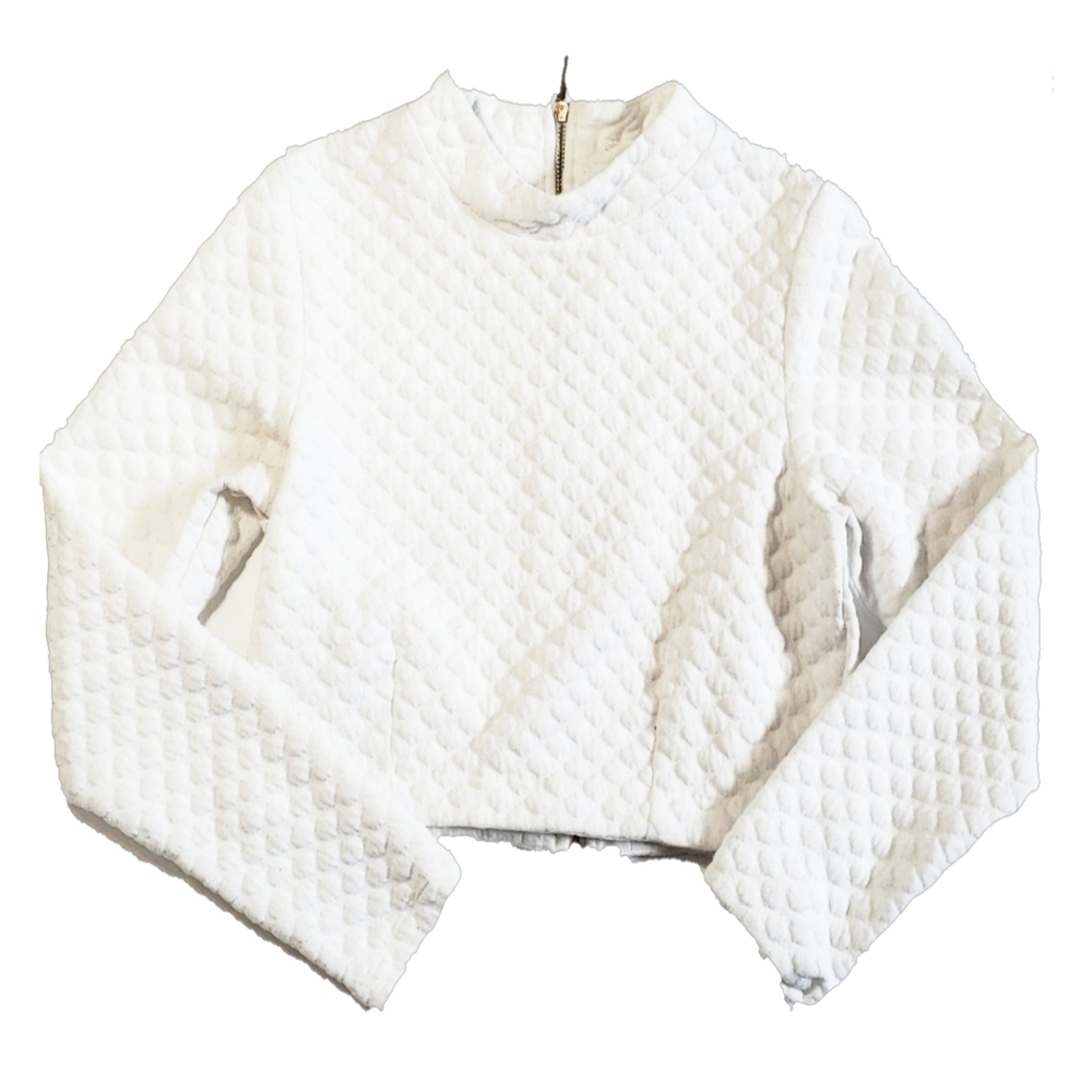 LIKE NEW: CROPPED QUILTED SWEATER